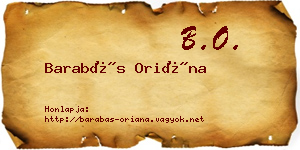Barabás Oriána névjegykártya